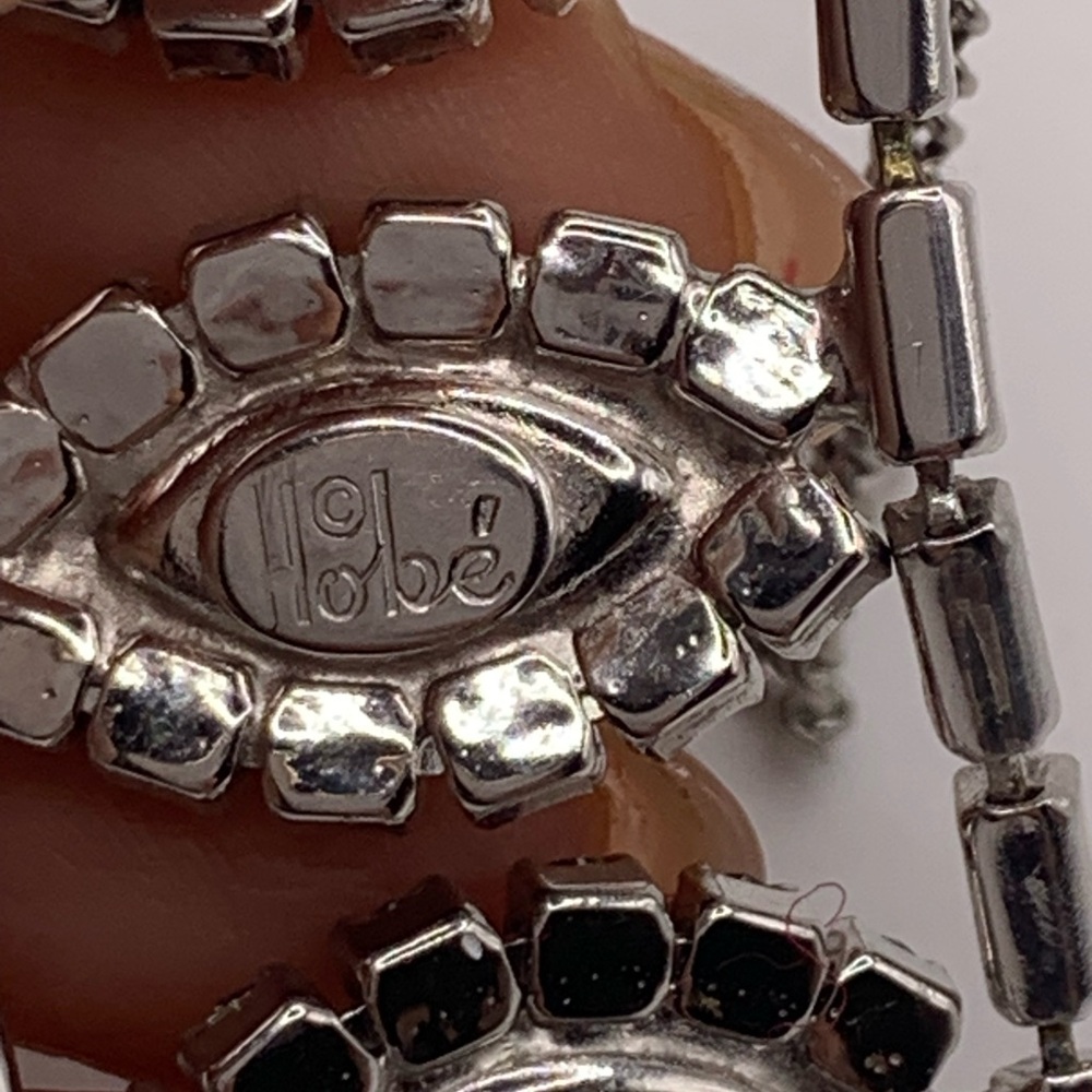 #126 Rare find. Stunning vintage 1920’s Hobe silver tone rhinestone  bracelet - Picture 9 of 10